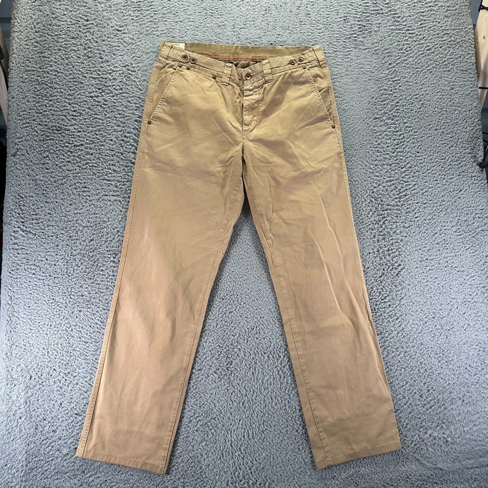 VTG Jack & Jones Pant Mens 34x32 Brown Chino Straight Button-Fly Office Career